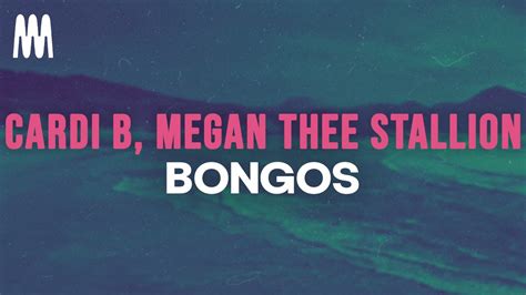 Sep 4, 2023 · Get ready for Cardi B and Megan Thee Stallion to team up again, this time for “Bongos.” “Bongos” will be here Friday (Sept. 8), Cardi and Megan just announced. The new track can be pre ... 